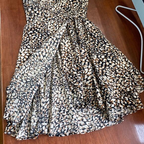 Free people leopard print wrap ruffle mini dress - Picture 10 of 16